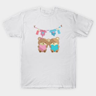 Baby Bear embroidery designs, couple teddy Bear drinks milk when I was my mother's baby, mother's day T-Shirt